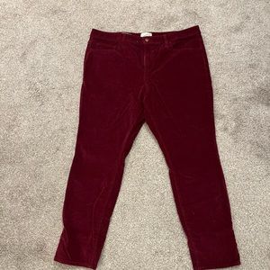 Deep, red corduroys skinny jeans, size 18